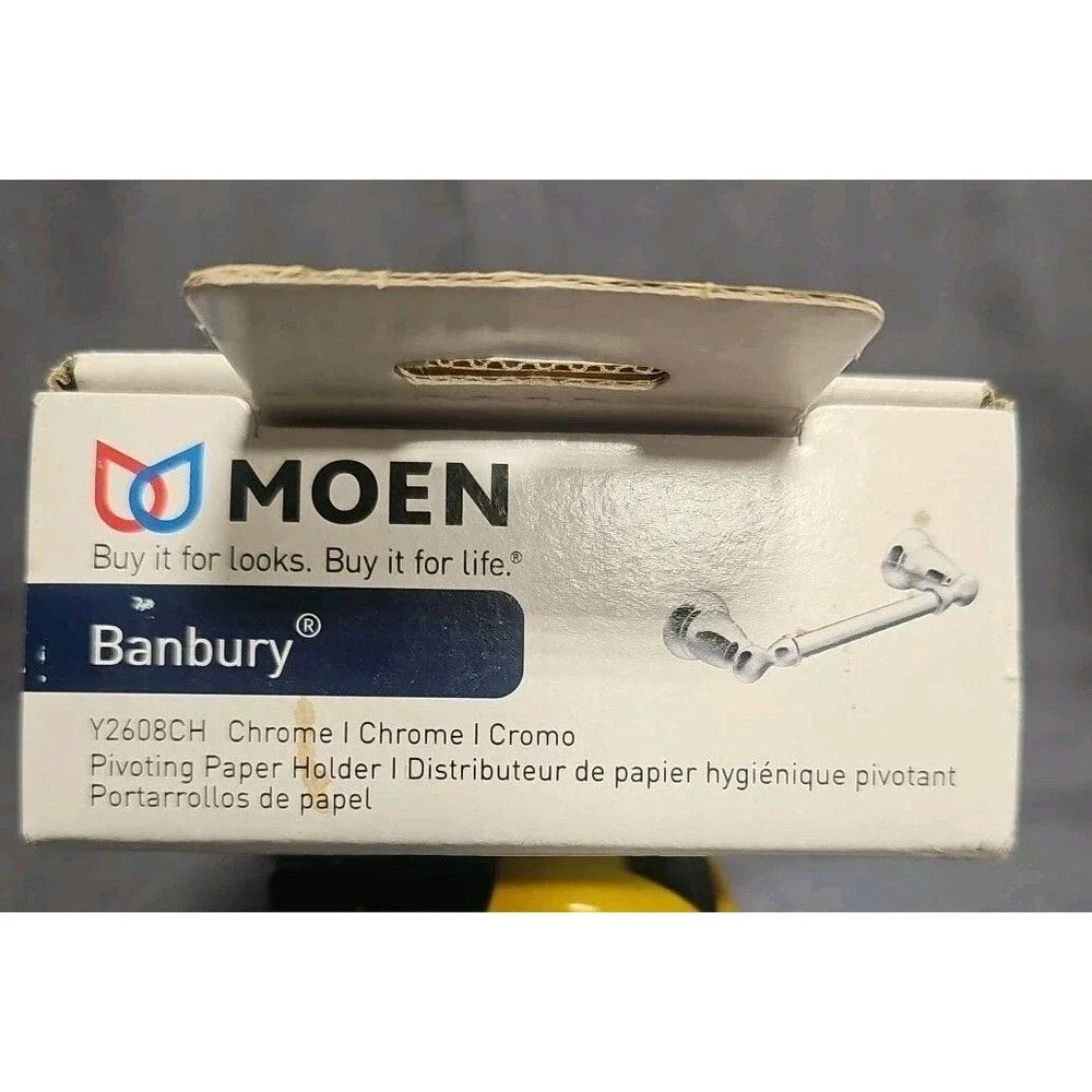 N.O.S. / MOEN Banbury Pivoting Double Post Toilet Paper Holder in Chrome Y2608CH